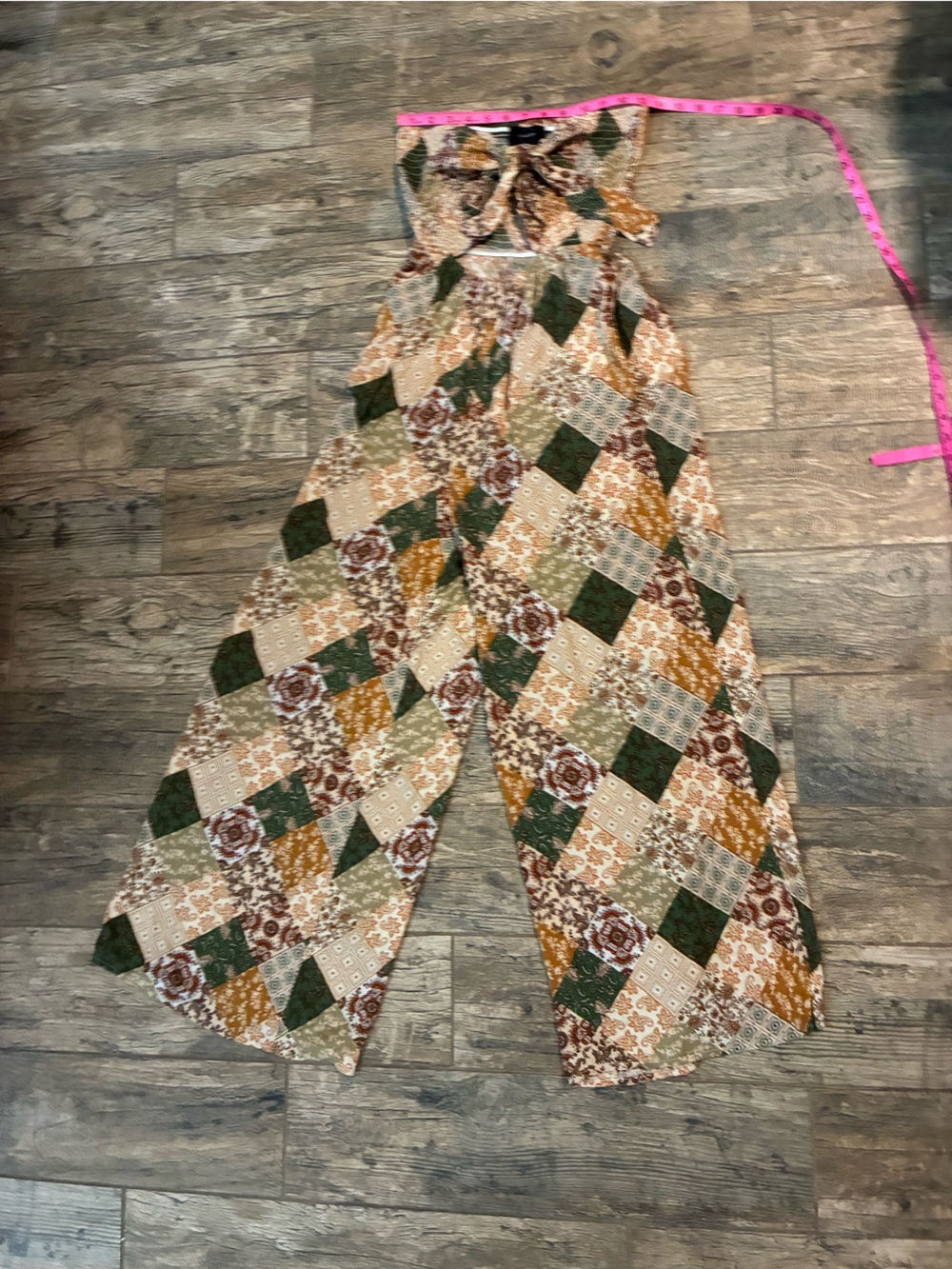 Boho Patchwork wide leg romper - Picture 4 of 6